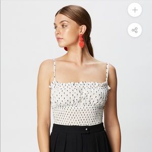 POLLY CROP (BLACK SWISS DOT CHIFFON) Flynn Skye
